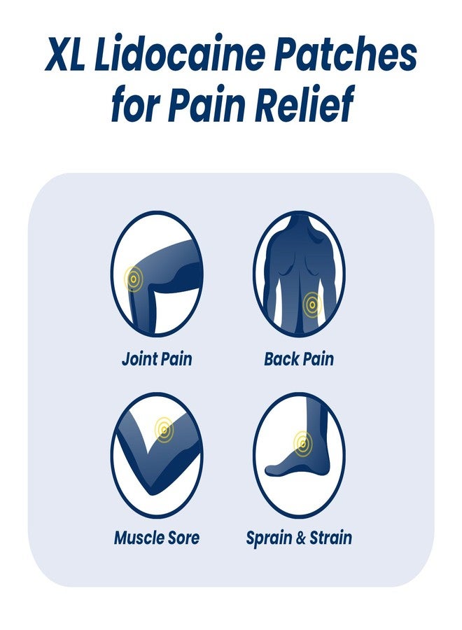 سوميفون لصقات سوميفن إكس إل ليدوكايين لتسكين الألم، 4% ليدوكايين أقصى قوة بدون وصفة طبية، حجم كبير جدًا 4.72 بوصة × 7.87 بوصة للصقات آلام الظهر الكاملة والمناطق الكبيرة (حجم كبير جدًا، العدد، 26) - Image 5